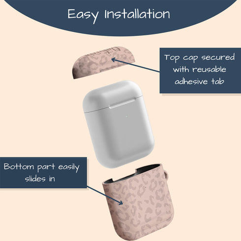 Nude Leopard Custom Name AirPods Case